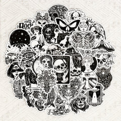 100pcs Gothic Stickers Skull Waterproof Vinyl Stickers For Laptop Phone Car