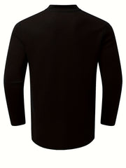 Men's V Neck Fitness Tshirt Sports Long Sleeve Top