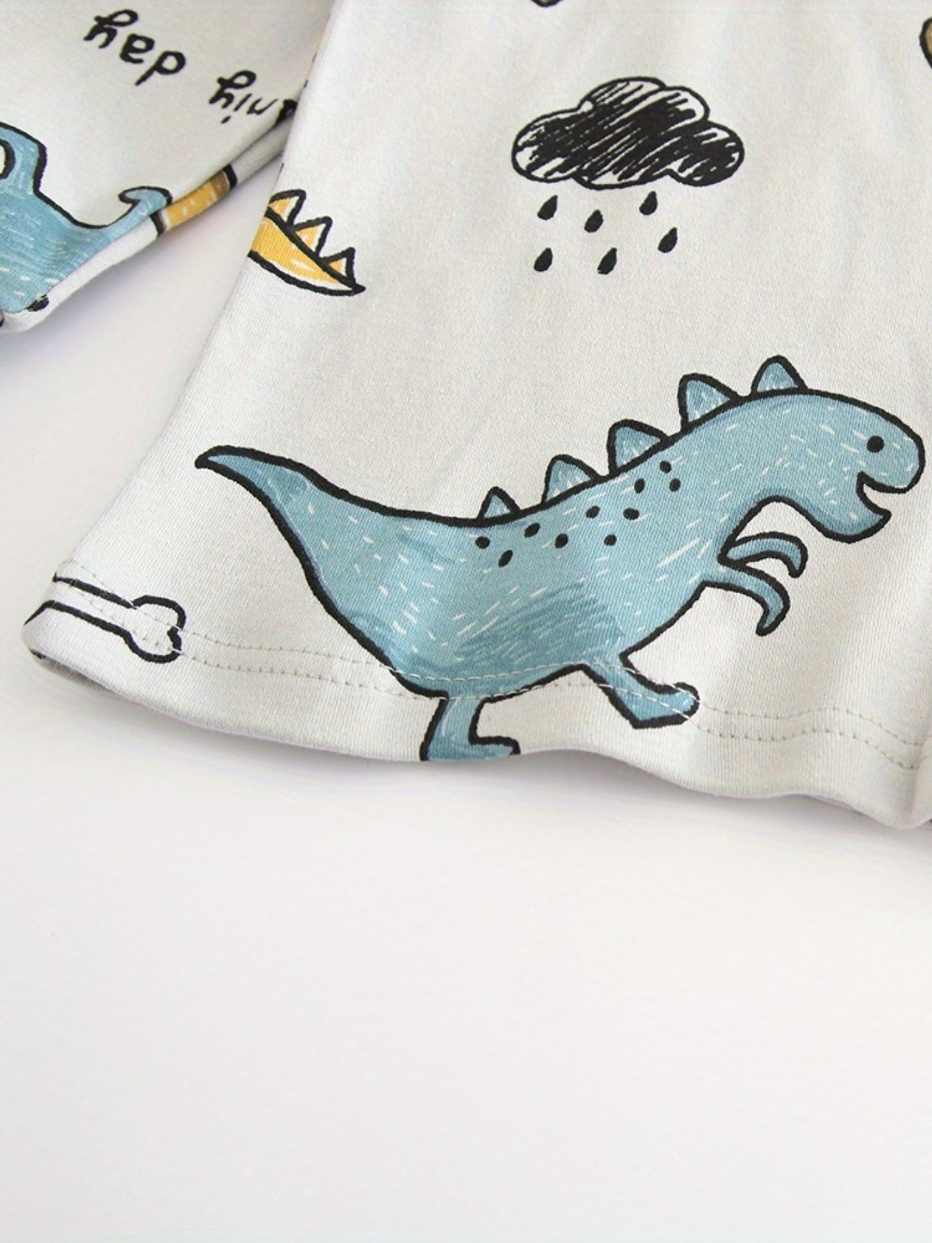 Dinosaur Kid's Pajamas Set Long Sleeve Top & Pants Comfy PJ Boy's Loungewear