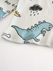 Dinosaur Kid's Pajamas Set Long Sleeve Top & Pants Comfy PJ Boy's Loungewear