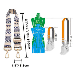 Geometric Pattern Bag Replacement Straps Handbag Shoulder Wide Adjustable Strap