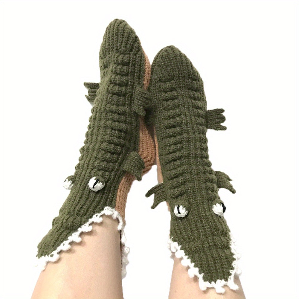 Funny Cartoon Crocodile Socks for Women