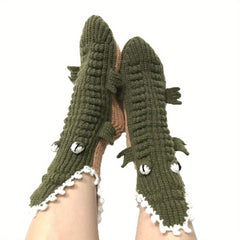 Funny Cartoon Crocodile Socks for Women