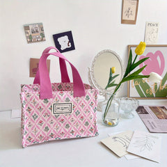Floral Lunch Box Bag Lace Storage Bag Mommy Bag