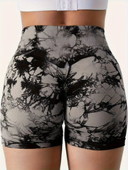 Tie Dye Quick Dry High Waist Yoga Shorts