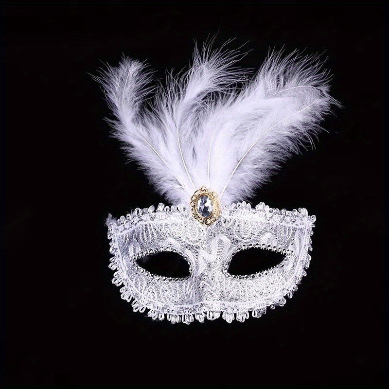 Girls Feather Mask Masquerade Cosplay Dress Up For Party