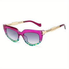 Y2K Cat Eye Sunglasses with Metal Chain Charm UV400