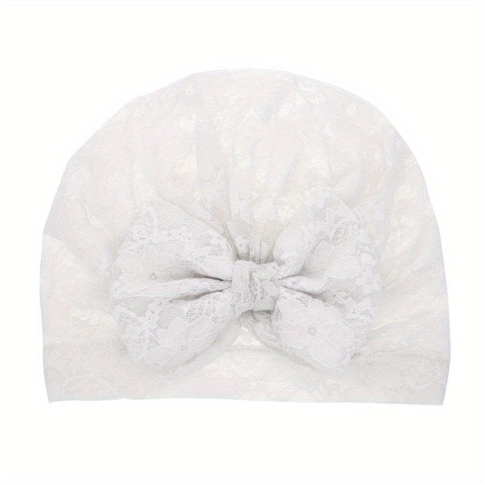 Baby Lace Hat Breathable Bow Pullover Hat For Newborn Kids