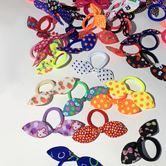50pcs Kids Rubber Band Hair Bows Colorful Hair Rope