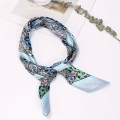 Leopard Paisley Print Bandana Satin Square Scarf Head Wraps Neckerchief