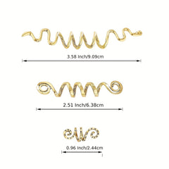 3pcs Golden Braid Snake Hair Accessories Girls Dress Up Props
