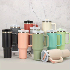 1200ml Stainless Steel Insulation Cup with Straw, Outdoor Sports Gift