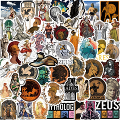 50pcs Greek Mythology Doodle Stickers Waterproof Laptop Phone Case Luggage
