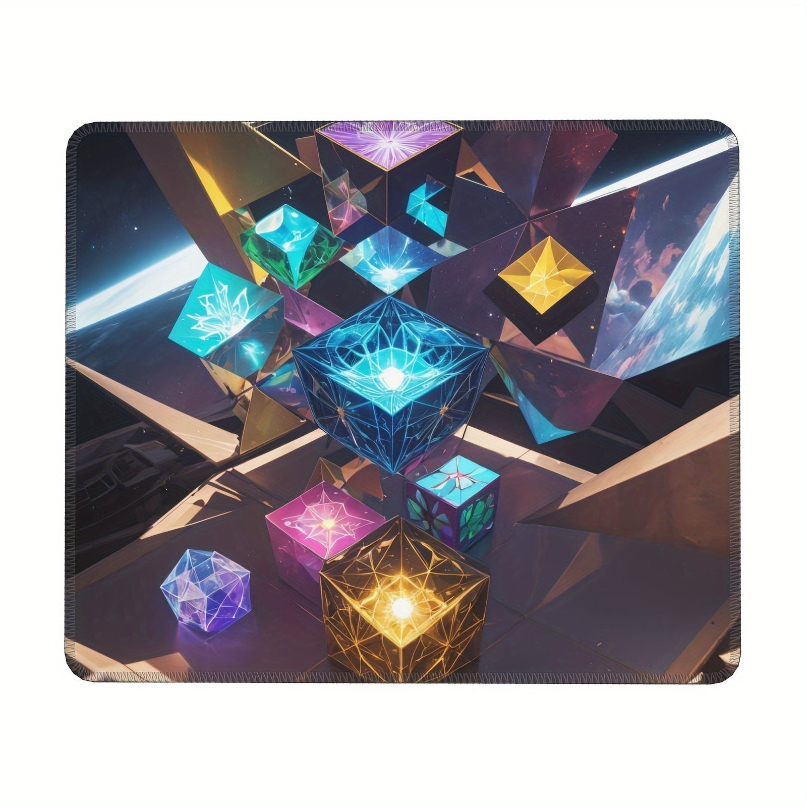 Cube Pattern Mouse Pad 24x20cm for e-Sport Home Office