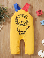 Baby Boys Lion Print Overalls Romper Clothes