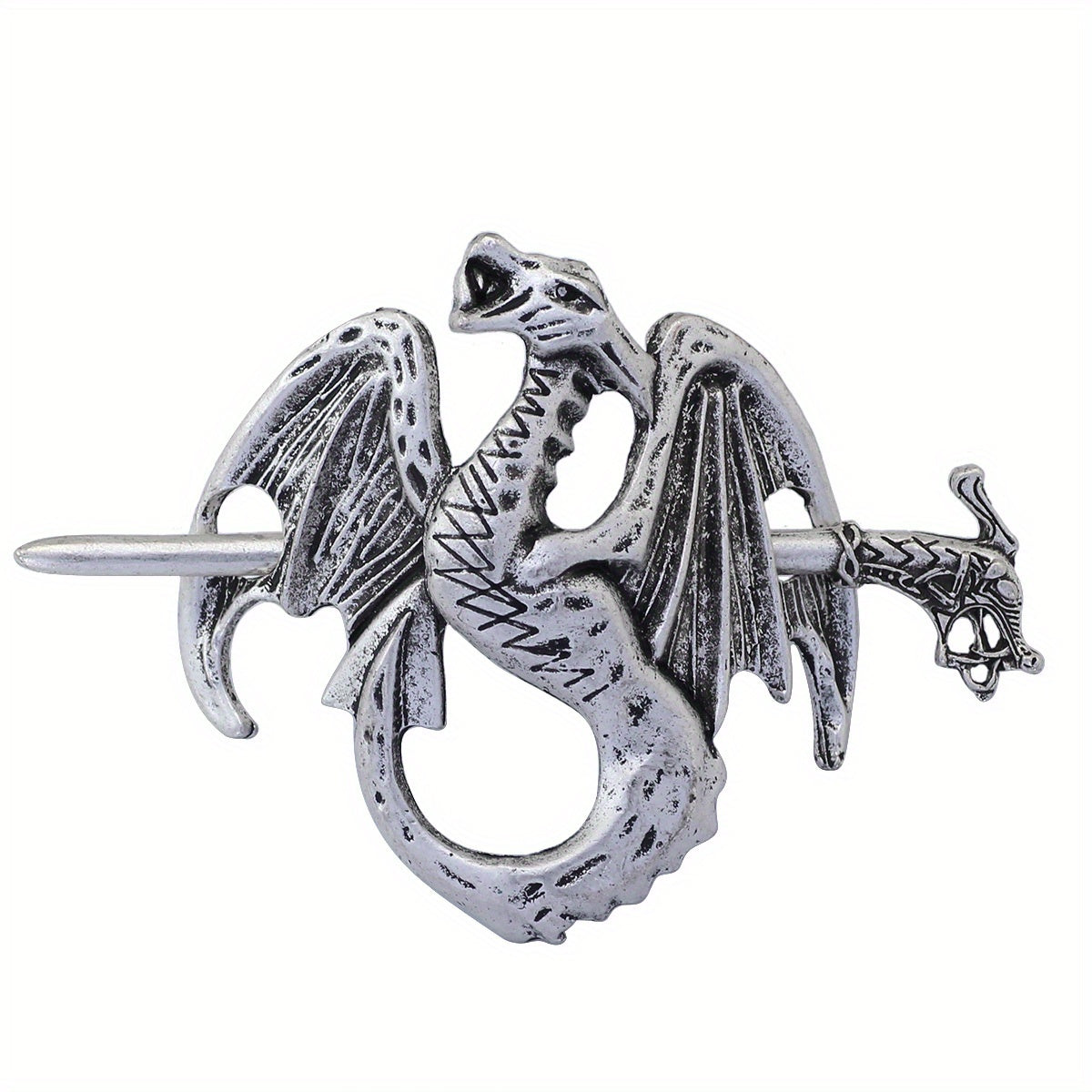 Vintage Witch Pagan Hairpin Dragon Crescent Moon Hairpin Magic Occult Hair Stick