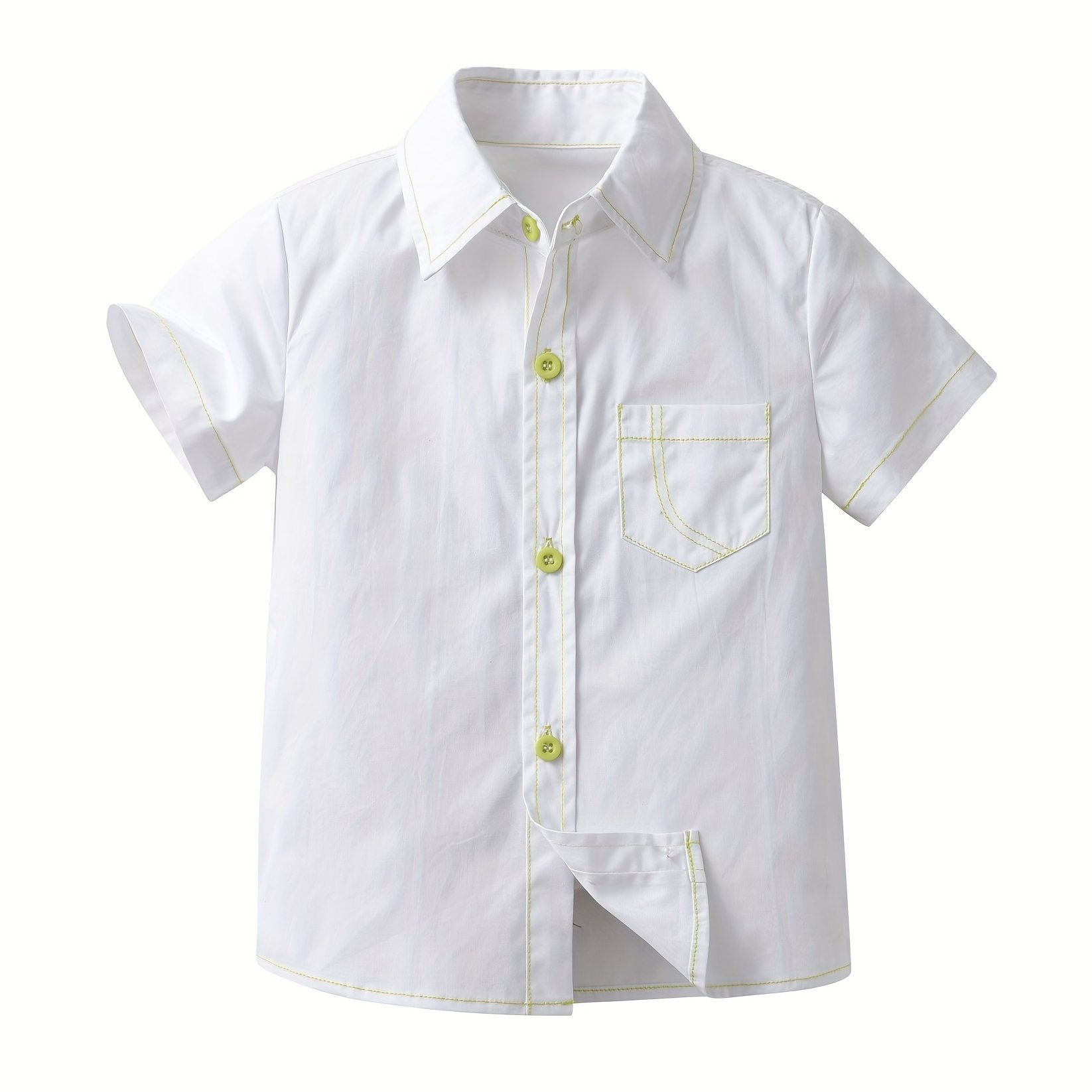 Boys Casual Short Sleeve Lapel Shirt for Summer