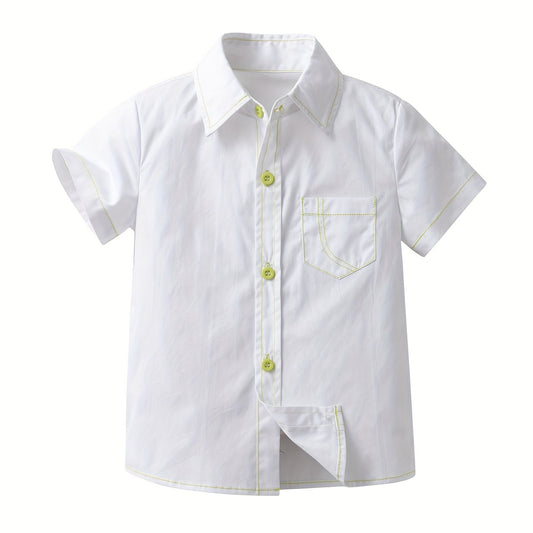 Boys Casual Short Sleeve Lapel Shirt for Summer