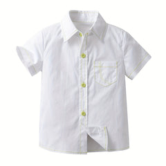 Boys Casual Short Sleeve Lapel Shirt for Summer