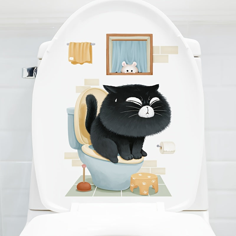 Cat Kitten Toilet Lid Sticker Home Decor