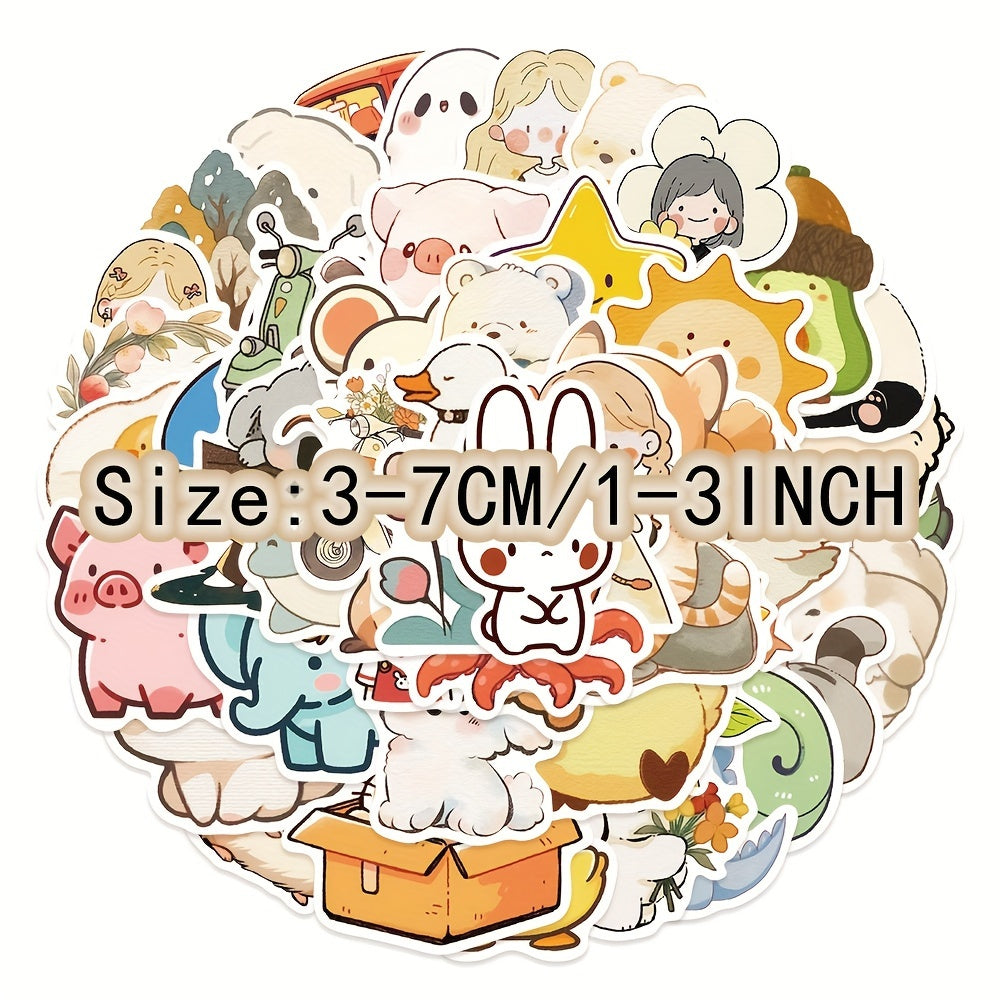 50pcs Cartoon Animal Series Stickers for Laptop Helmets DIY Decoration