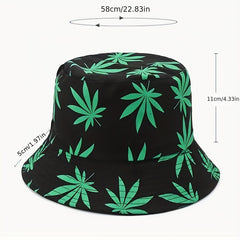 Men's Leaves Print Bucket Cap Outdoor Fisherman Sun Hat