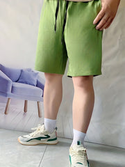 Men's Loose Fit Comfy Shorts - Stretch Elastic Waist Drawstring Athletic Shorts