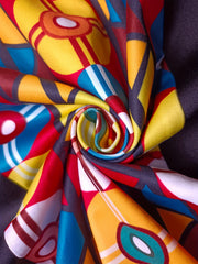 Colorblock Tribal Print Maxi Dress