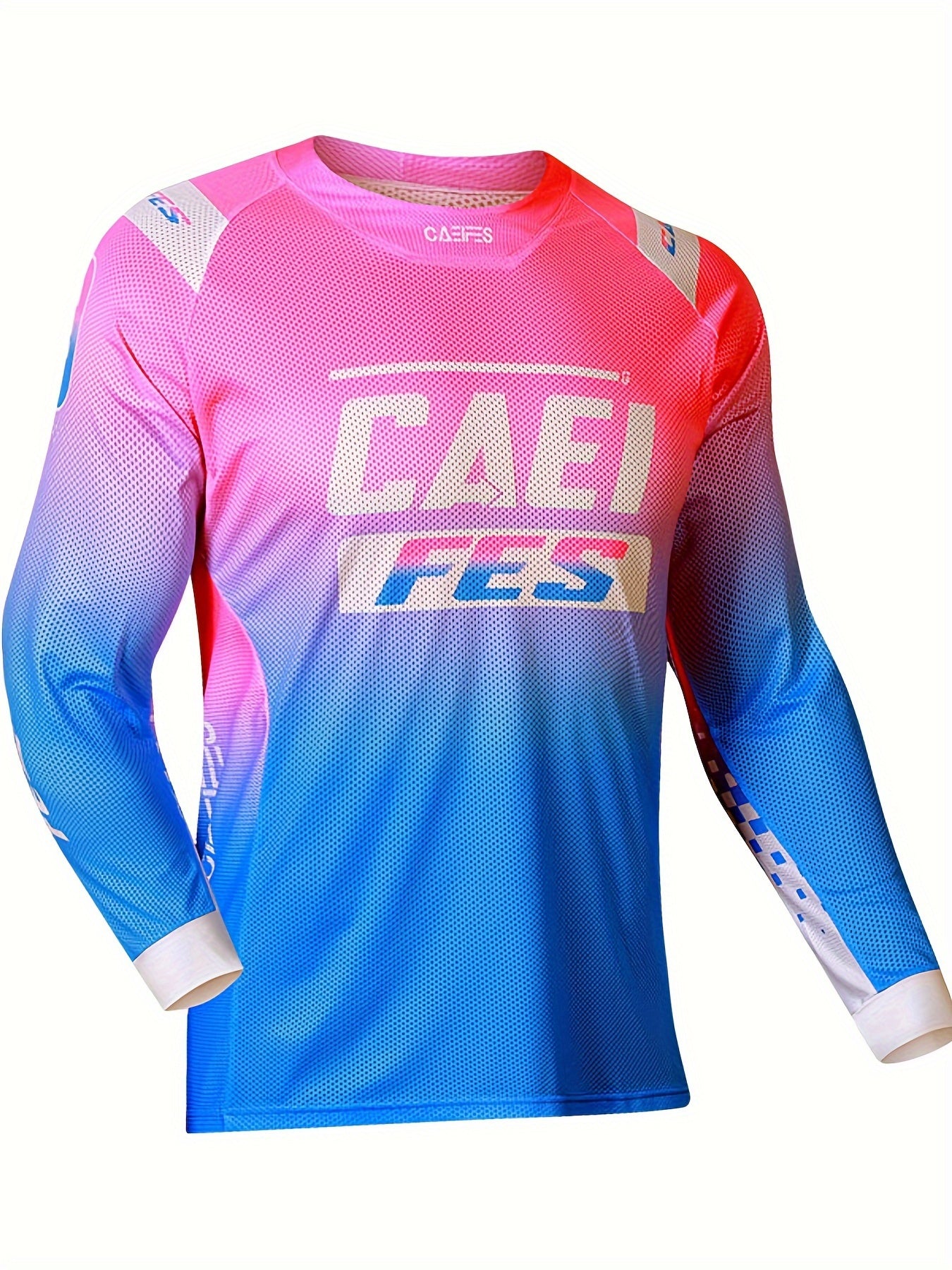 Fluorescent Mesh Long Sleeve Motorcycle T-Shirt