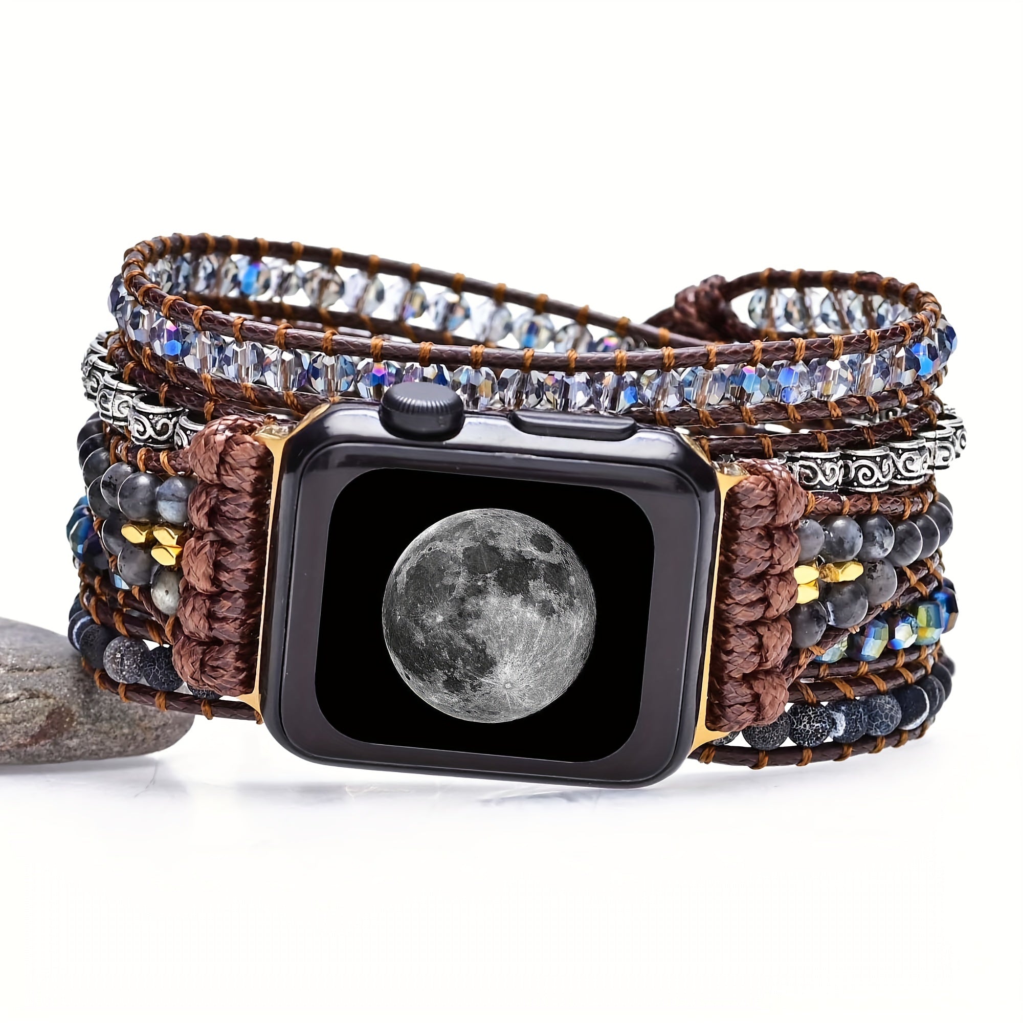 Bohemian Wrap Watch Weathered Agate Beaded Strap