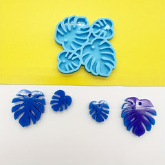 Turtle Back Bamboo Leaf Earring Silicone Mold for Resin