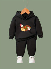 Girls 2pc Bread Pattern Hooded Sweatshirt & Sweatpants Set