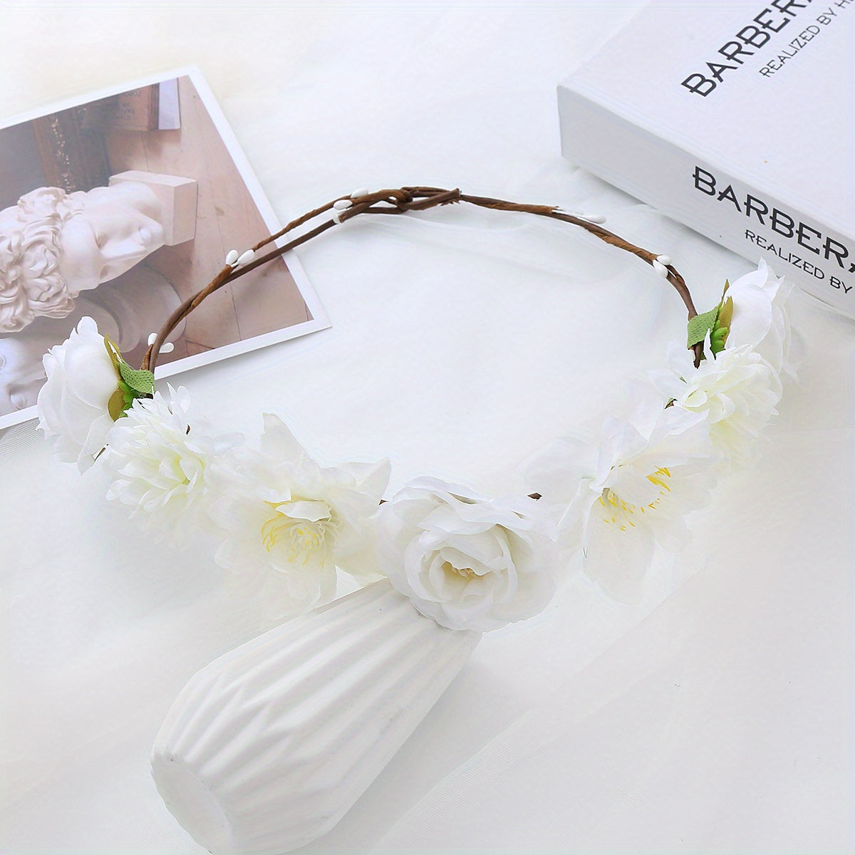 Girl's Faux Rose Children's Wreath Headdress