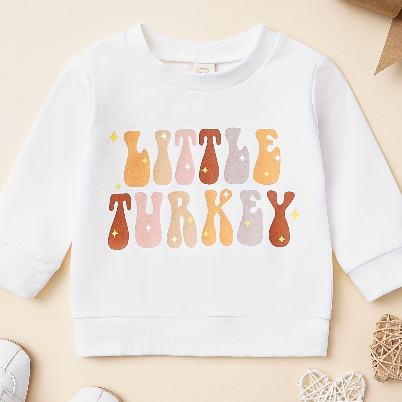 Baby Thanksgiving Little Turkey Sweatshirt T Shirt Kids Pullover Top