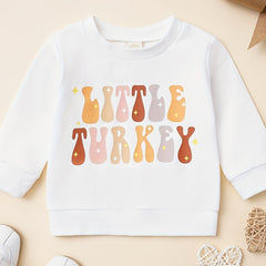Baby Thanksgiving Little Turkey Sweatshirt T Shirt Kids Pullover Top