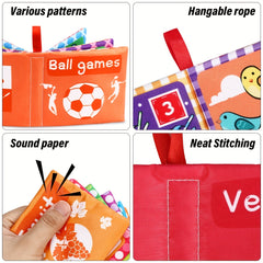 8pcs Baby Cloth Books Soft Touch Sensory Activity Book Animals Plants Musical