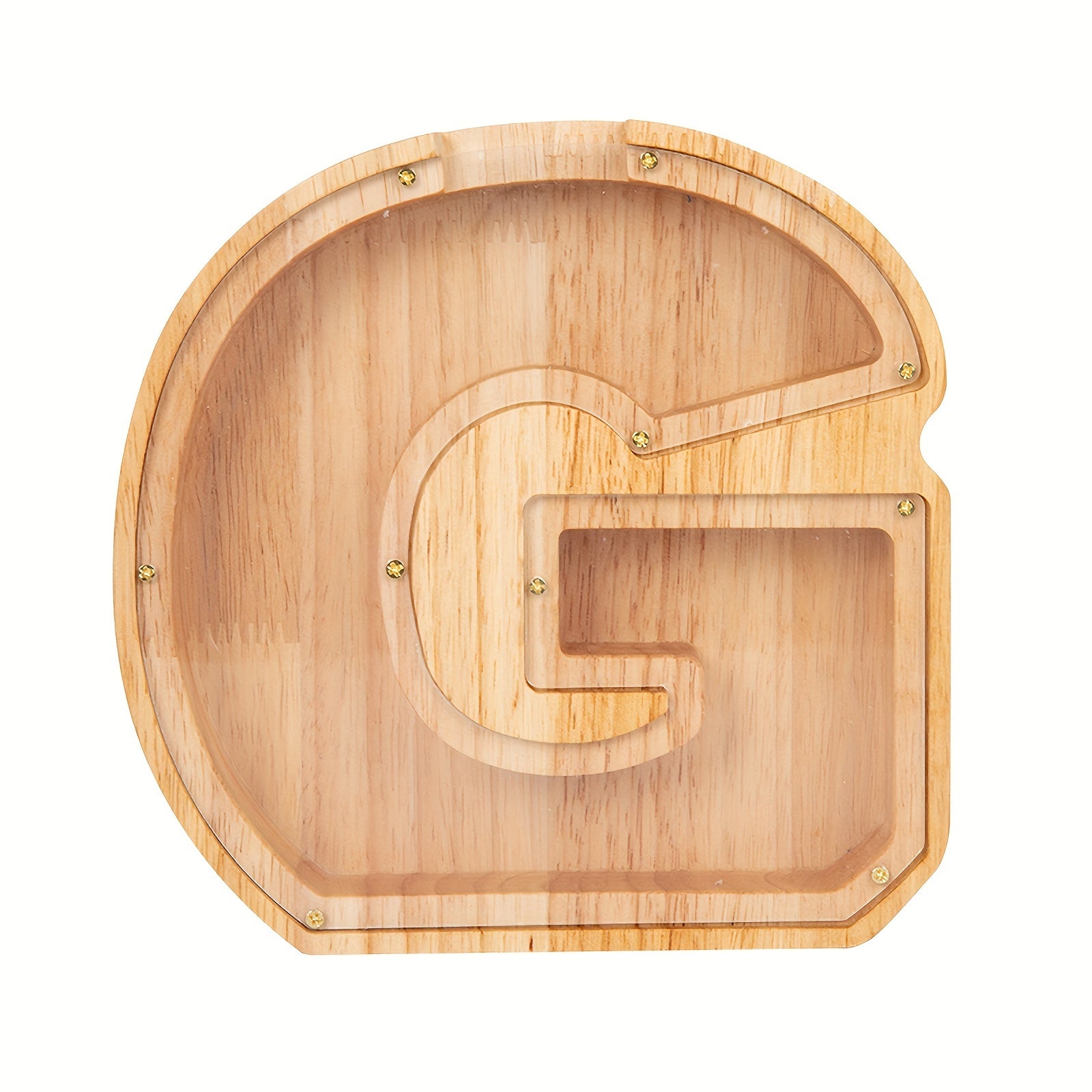 Wooden 26 Letter English Savings Tank Holiday Gift Decoration Storage 17.78cm