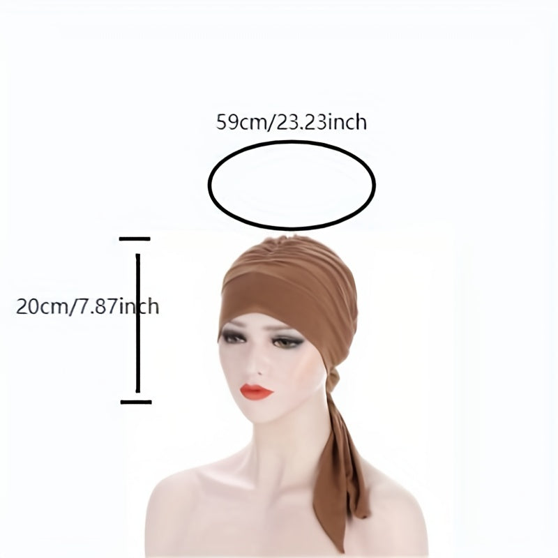 Ruched Head Wrap Casual Elastic Turban Cap Beanies Lightweight