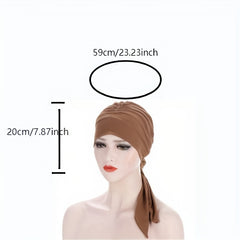 Ruched Head Wrap Casual Elastic Turban Cap Beanies Lightweight
