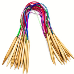 18pcs Bamboo Ring Knitting Tool Set Sweater Needle Bleaching Tube