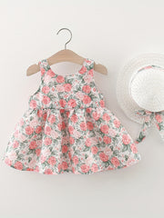 Baby Girls Floral Bowknot Sleeveless Dress Princess Dresses Soft Comfortable