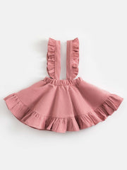 Girls Multicolor Corduroy Overall Dress