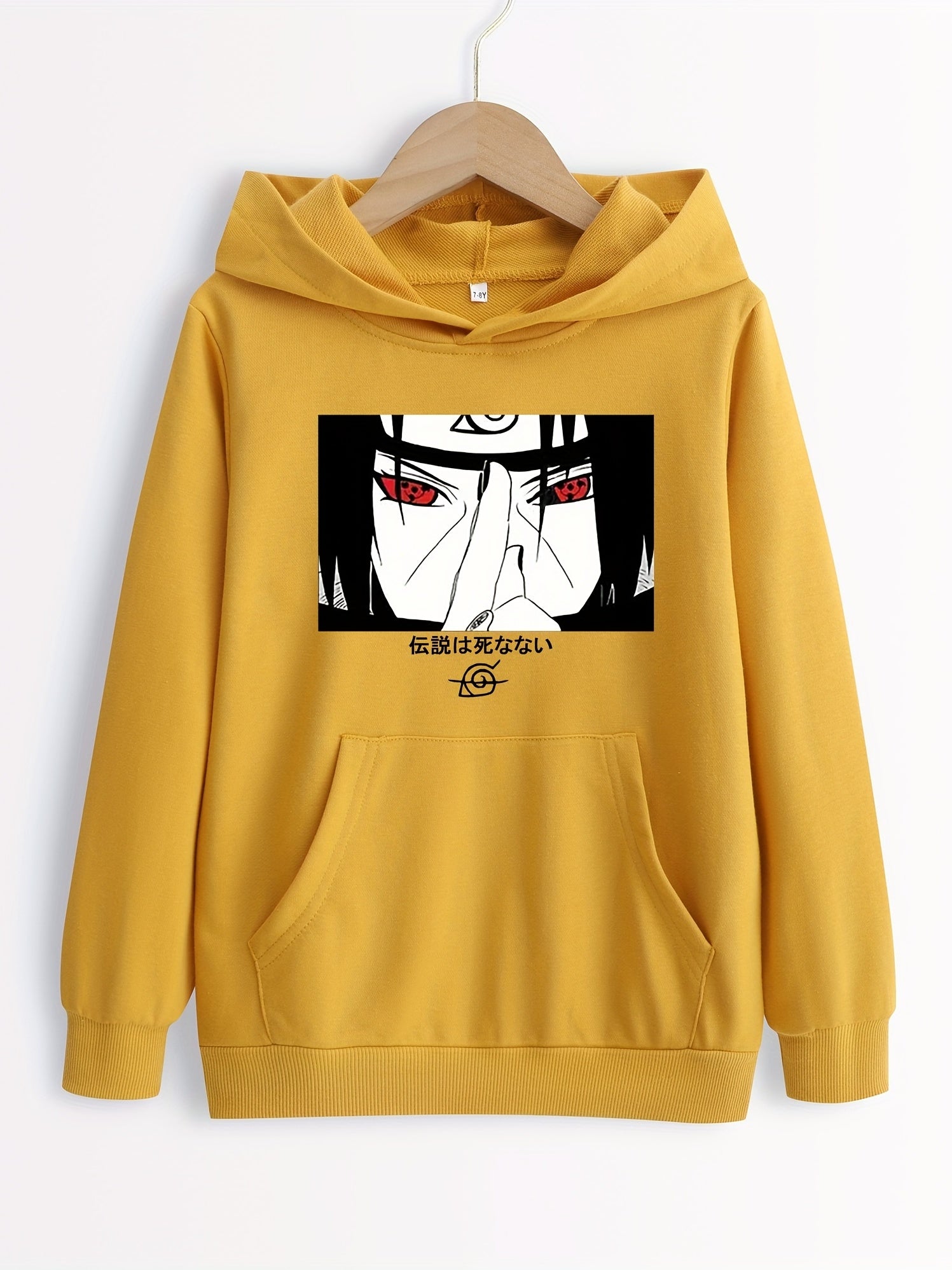 Selfie Bear Print Boys Casual Pullover Hooded Sweatshirt