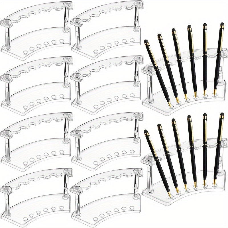 Plastic Pen Holder with 6 Slots for Home School Office Storage