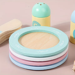Wooden House Tea Set for Kids - Pretend Play Kitchen Toy