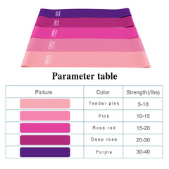 5pcs Gradient Pink TPE Resistance Band for Muscle Training