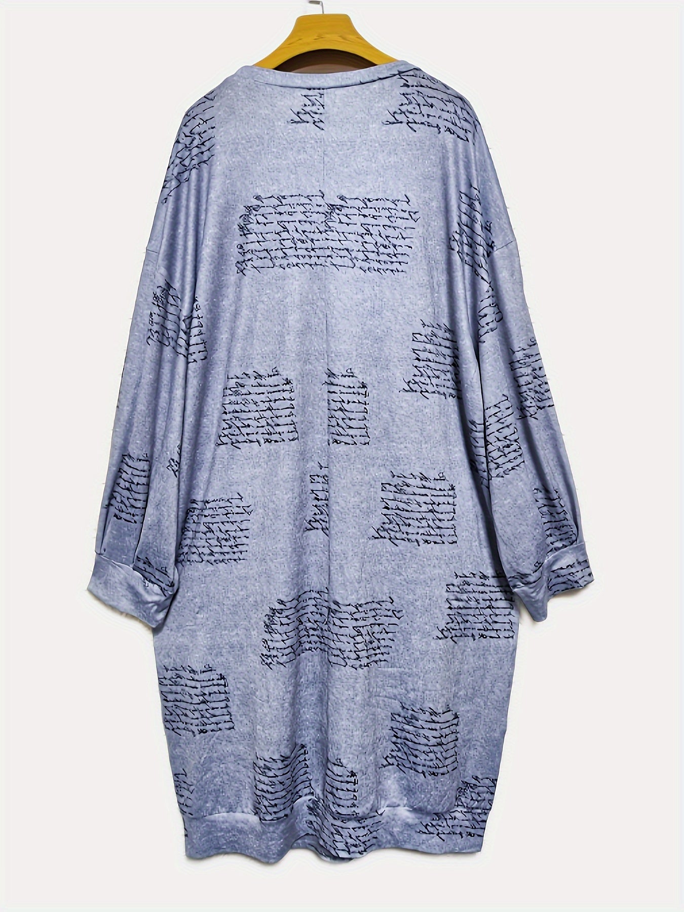 Casual Dress Women's Plus Letter Print Lantern Sleeve