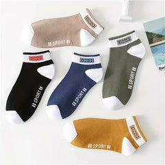 Men's Block Crew Socks Breathable Comfy Casual Unisex Socks All Seasons