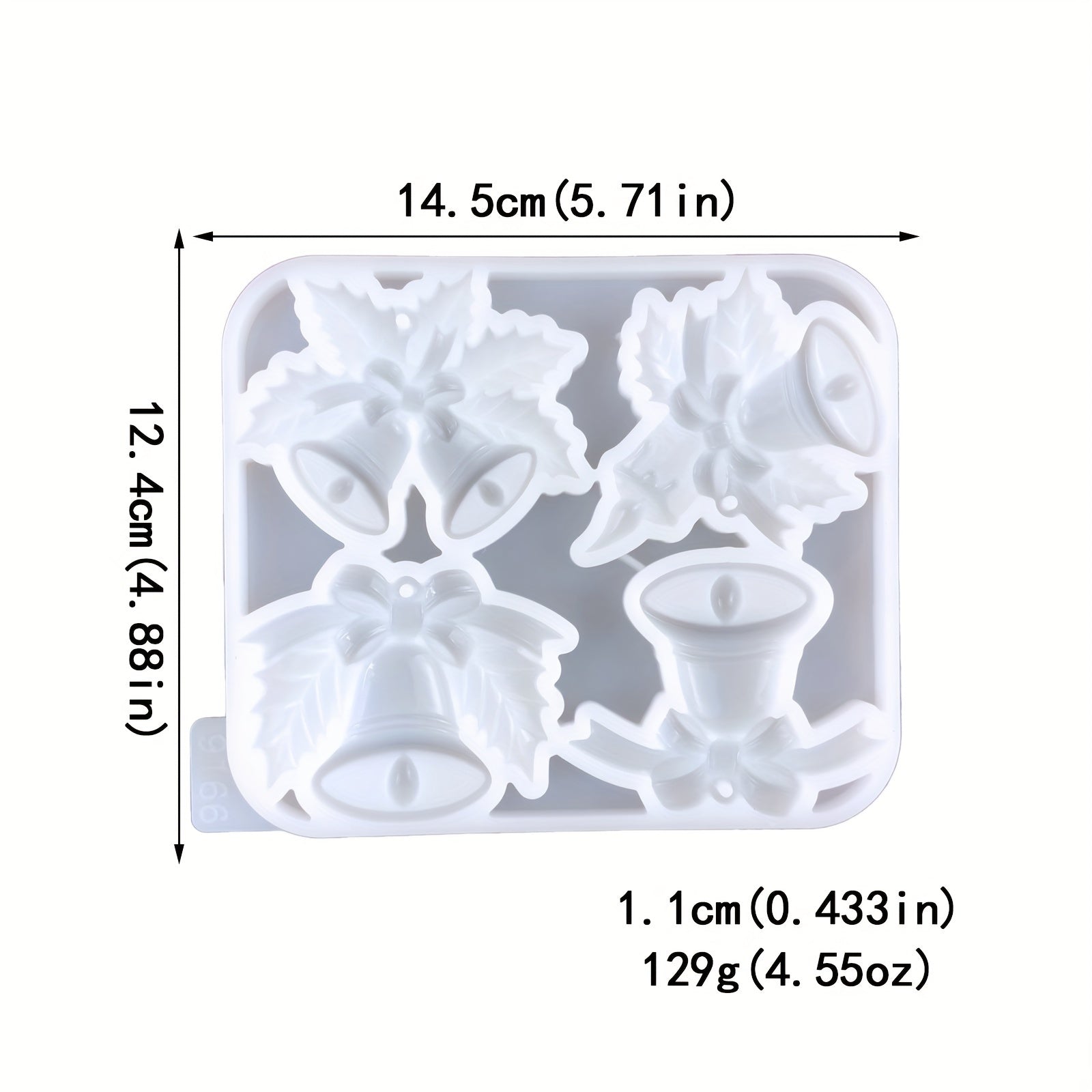 Christmas Jingle Bell Silicone Mold Resin Casting DIY Keychain Jewelry