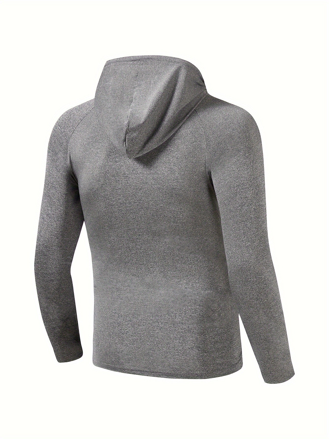 Men's Casual Sports Hoodie Long Sleeve T-shirt for Fitness Gym Workout